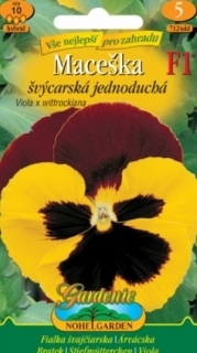 Maceška švýcarská, červeno-žlutá s okem (semena)